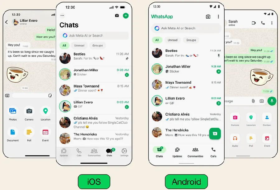 WhatsApp 悬浮窗与多任务聊天示例图