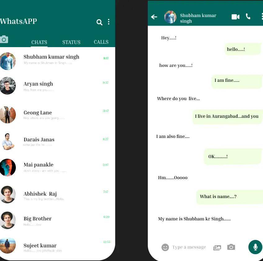 WhatsApp 深色模式与界面设置示意图